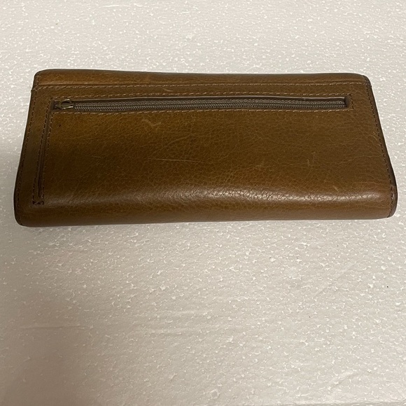 EUC “Fossil Logan” Brown & Multi-color Genuine Leather Clutch Wallet w/Snap Flap - Picture 16 of 16